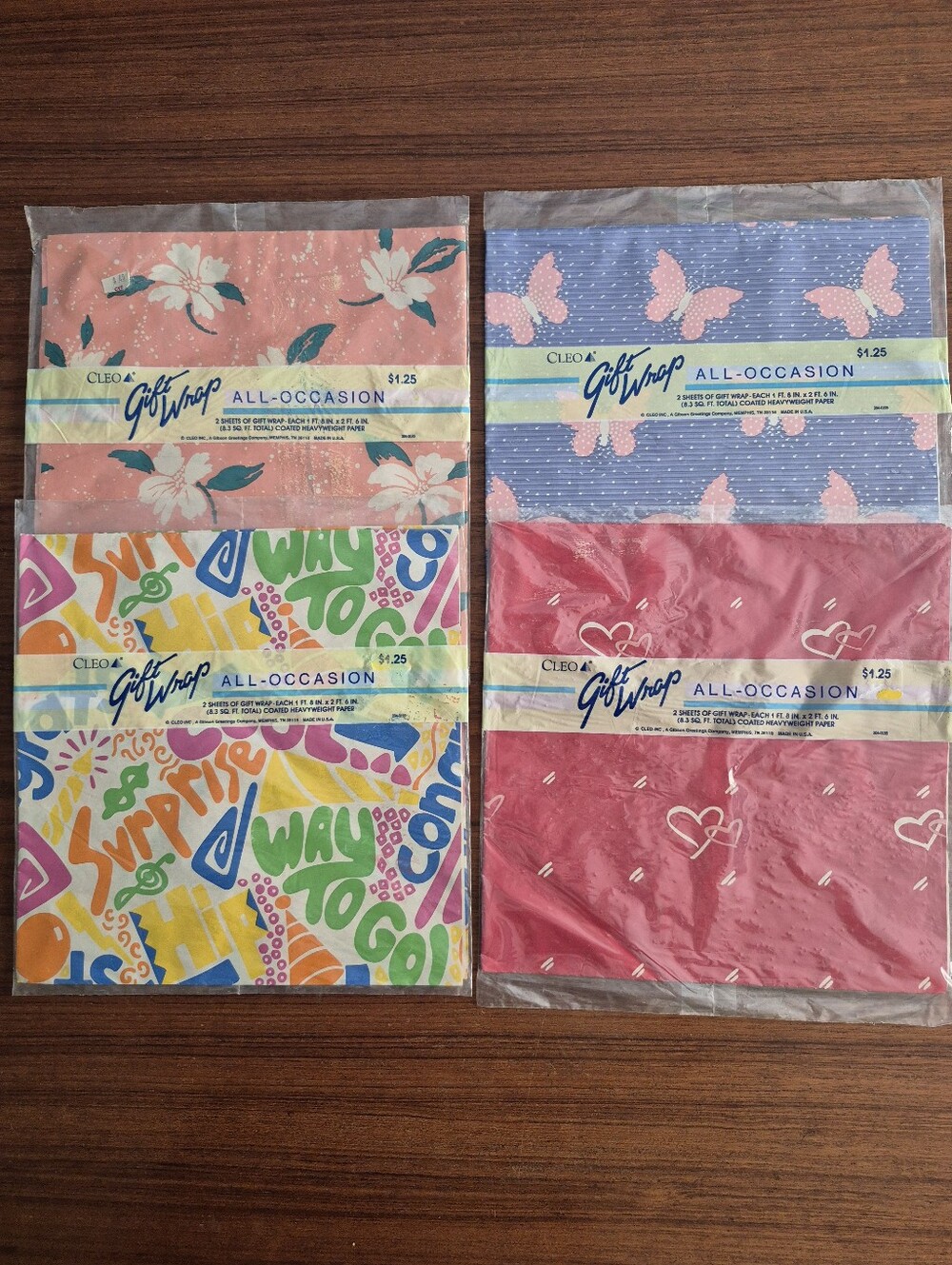 Assorted vintage 1990s gift wrap